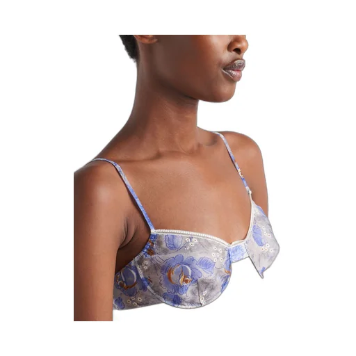 Printed nylonette bra