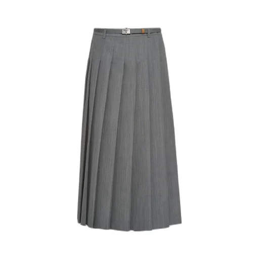 Pleated wool skirt