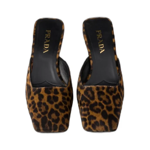 Printed leather slides