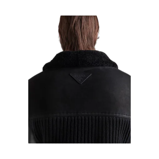 Shearling and knit jacket