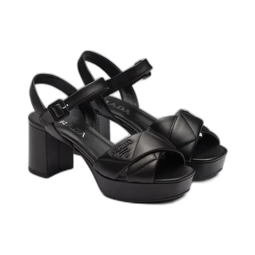 Quilted nappa leather platform sandals