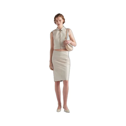 Stretch nappa leather vest