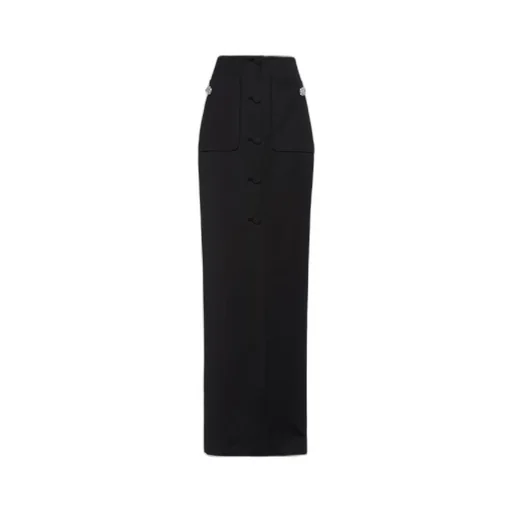 Long wool satin skirt