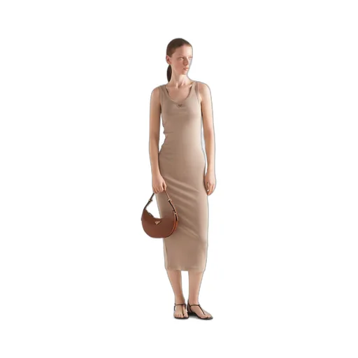 Ribbed knit cotton dress