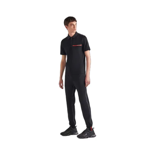 Piqué pants with tape seams