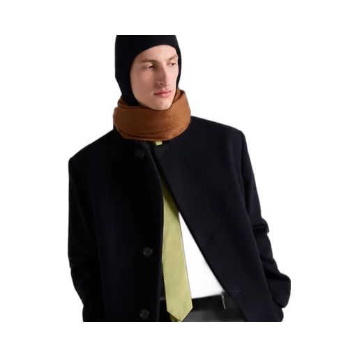 Single-breasted wool blend coat