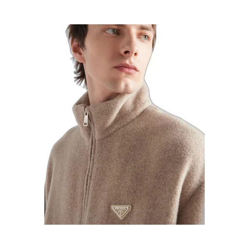 Cashmere zipper jacket