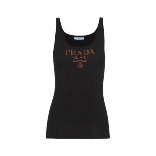 Silk tank top with logo