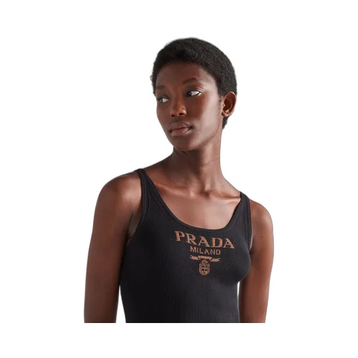Silk tank top with logo