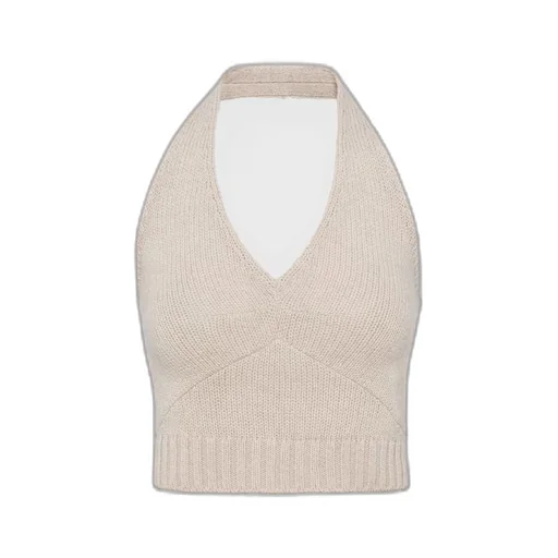 Sleeveless wool and cashmere top