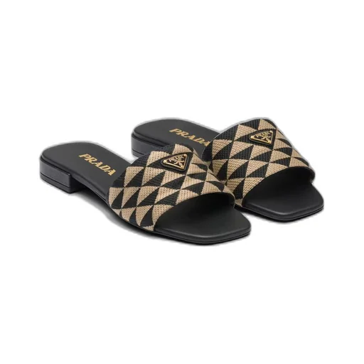 Embroidered fabric slides