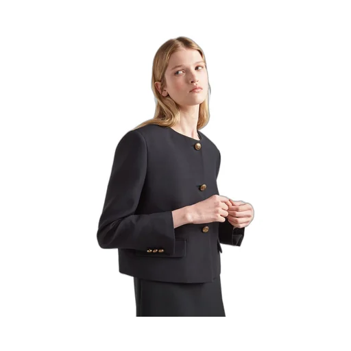 Single-breasted tricotine jacket