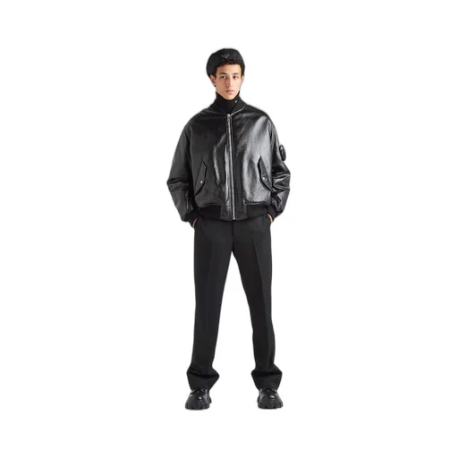 Nappa leather bomber jacket