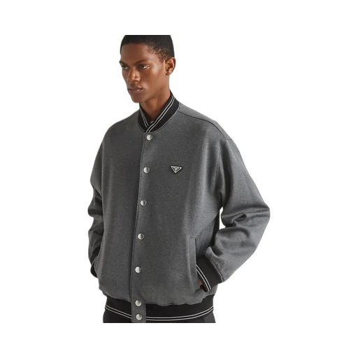 Reversible Re-Nylon and cotton fleece bomber jacket