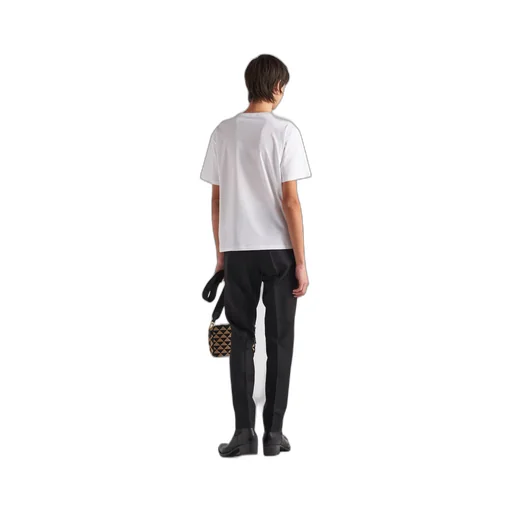 Stretch cotton T-shirt with logo