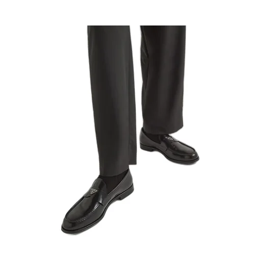 Brushed leather loafers