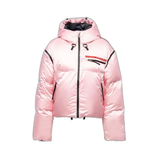 Cropped technical Re-Nylon down jacket