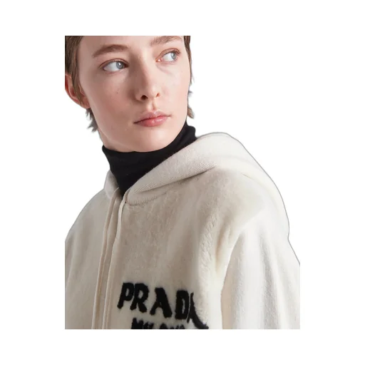Oversized cashmere and shearling sweatshirt