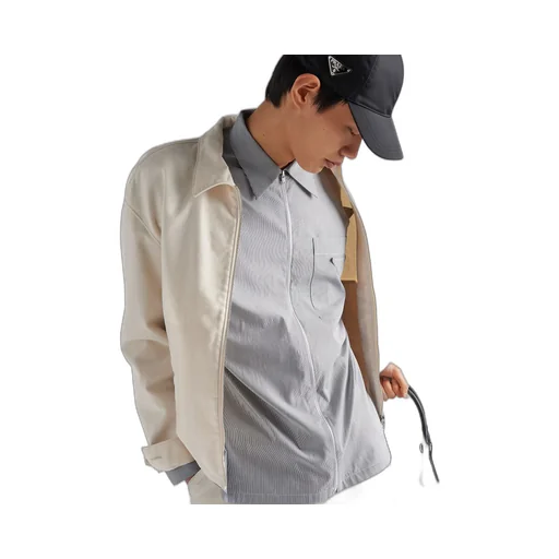 Velvet denim blouson jacket