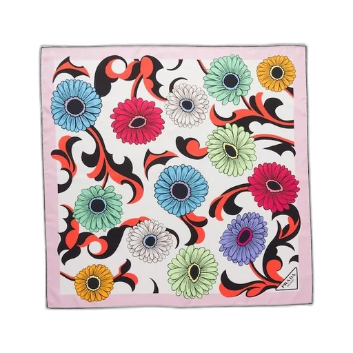 Printed silk twill scarf
