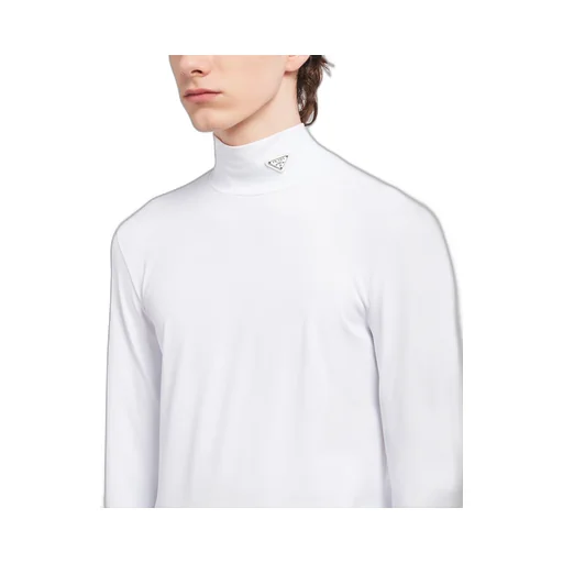 Technical jersey mock turtleneck