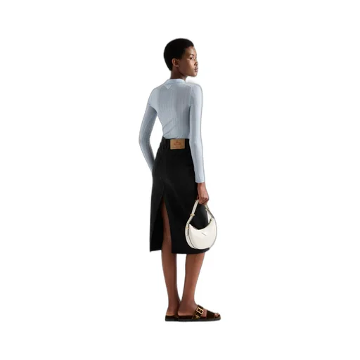 Denim midi-skirt