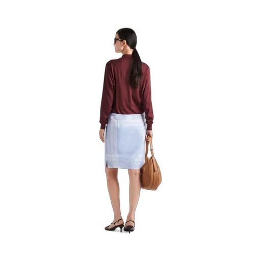 Long-sleeved silk polo shirt