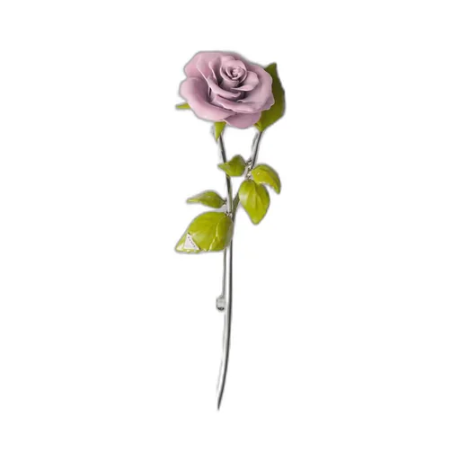 Enameled metal brooch