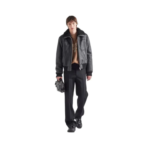 Shearling bomber jacket