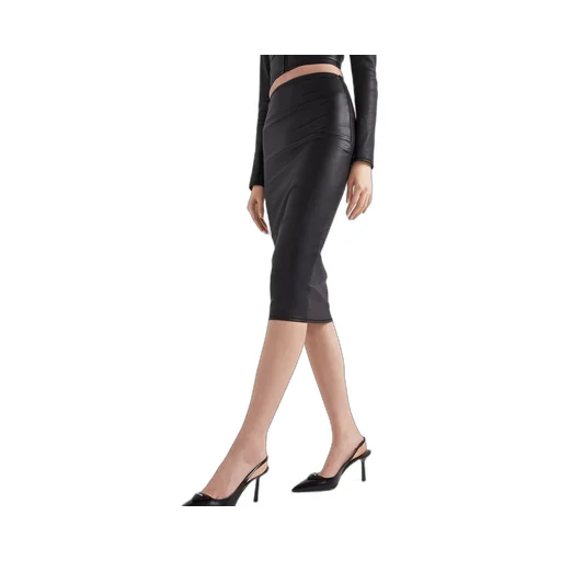 Stretch nappa leather skirt