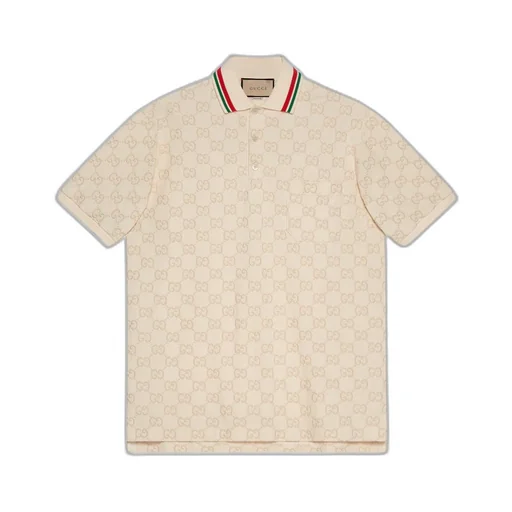 Cotton piquet polo with GG