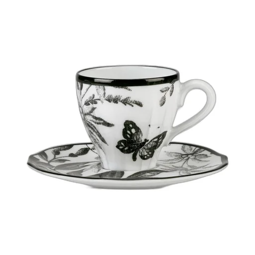 Herbarium coffee cup and saucer, set of two