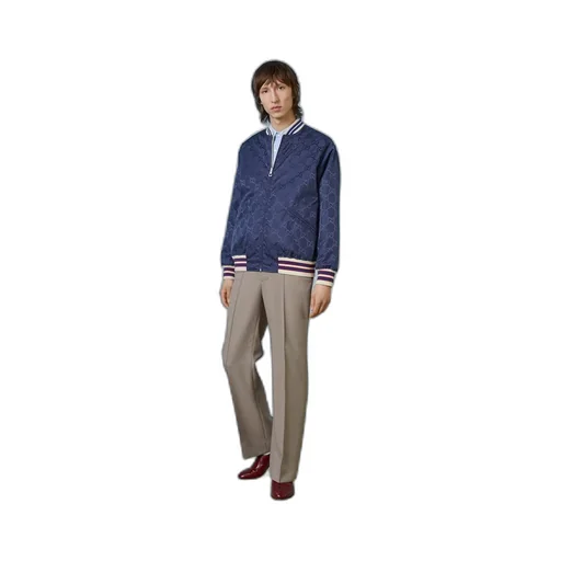 Nylon canvas reversible zip jacket
