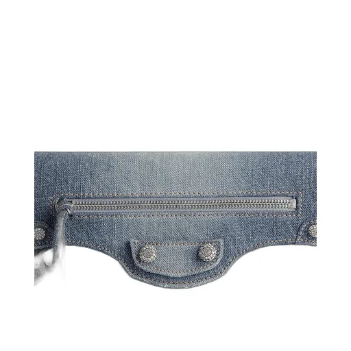 Le Cagole Small Sling Bag Denim With Rhinestones