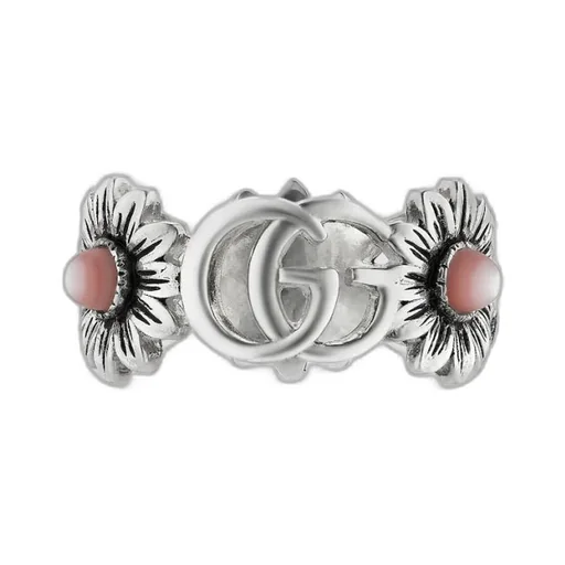 Double G mother of pearl ring