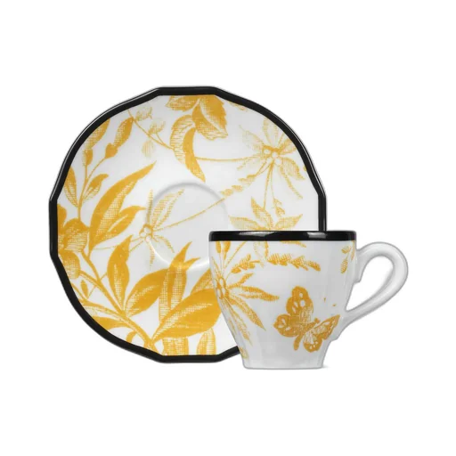 Herbarium coffee cup and saucer, double set