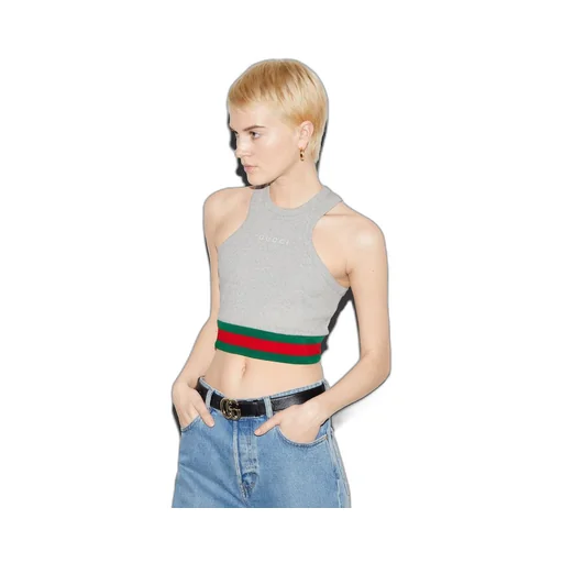 Cotton rib tank top with Web
