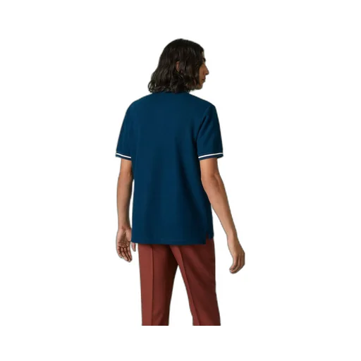 Wool cotton jersey polo shirt