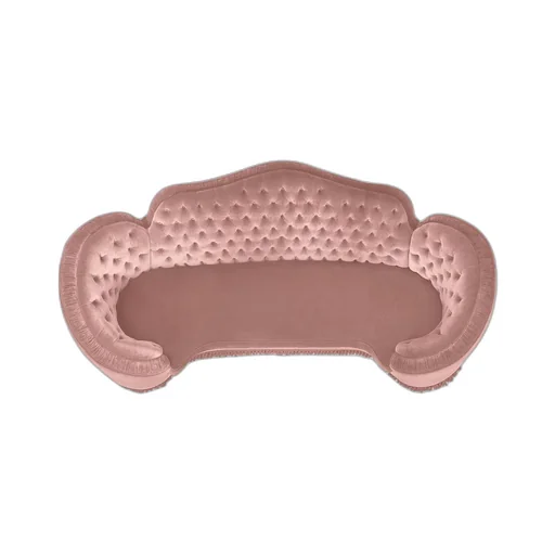 Capitonné camelback velvet sofa