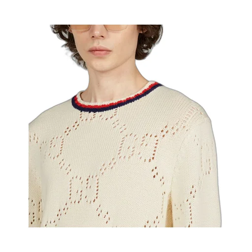 Perforated GG cotton jumper