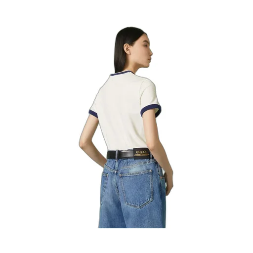 Cotton jersey T-shirt with Gucci embroidery