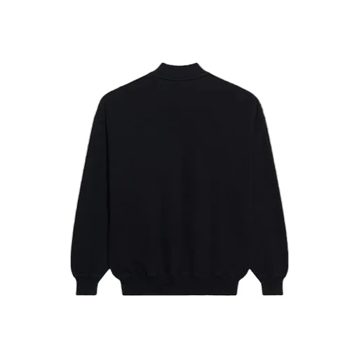 Unisex Free Printing Round-neck Sweatshirt Black