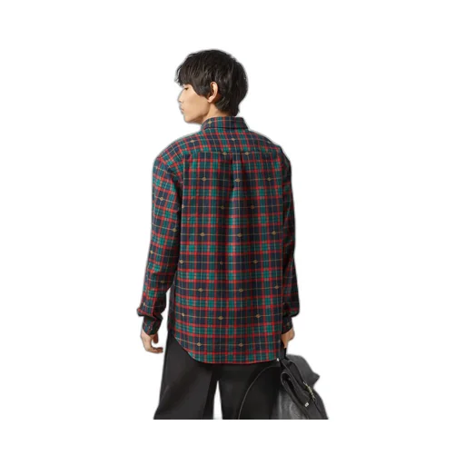 Double G tartan cotton shirt