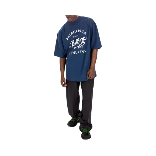 Running Pattern Printing Logo Loose T-Shirt