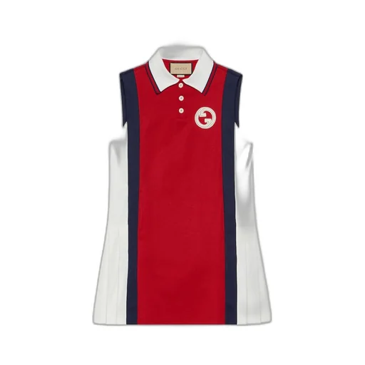 Technical jersey polo dress