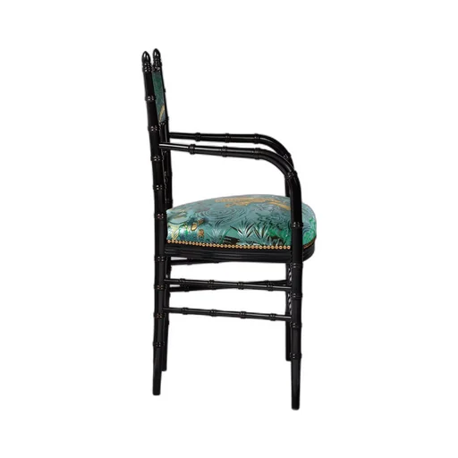 Chiavari tiger jacquard chair with arm rest