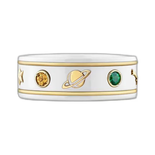Icon ring with gemstones