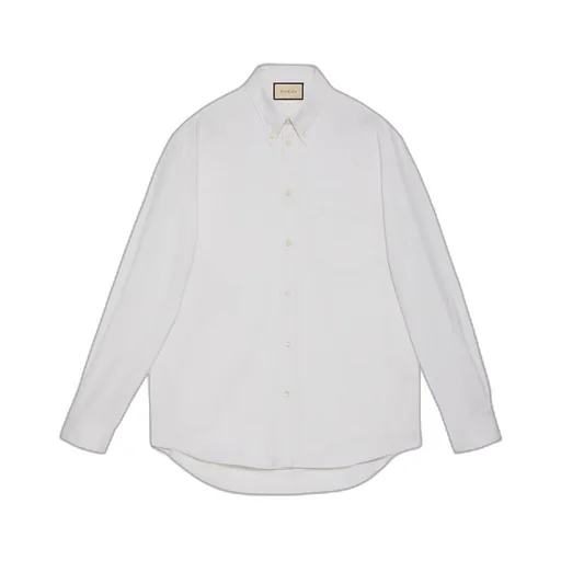 Oxford cotton shirt with embroidery