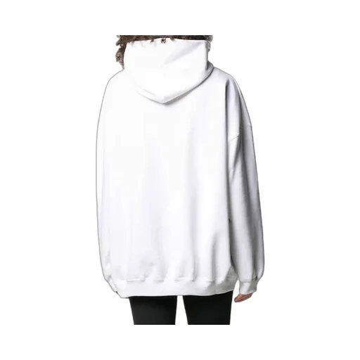Pattern Loose Version Hoodie Sports White
