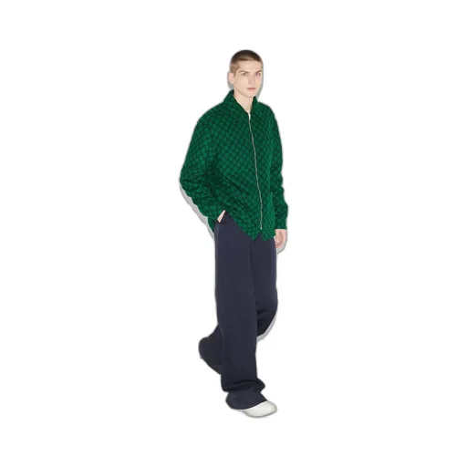 GG wool flannel padded overshirt